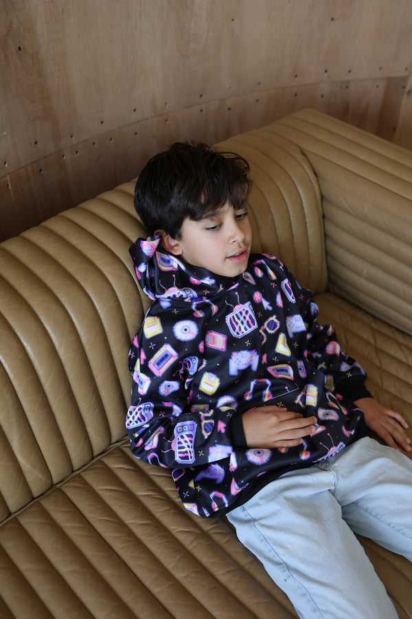 Memphis Retro Rush Hoodie - Retro Gaming Hoodie for Boys