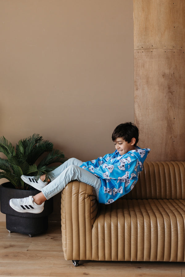 Memphis Player One Hoodie Blue - Gaming Hoodie for Boys