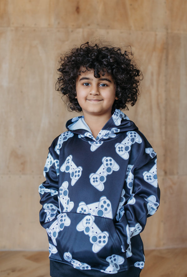 Memphis Player One Hoodie Black - Gaming Hoodie for Boys