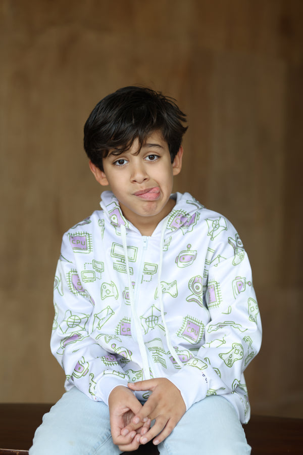 Tech Flow Zip Hoodie Multicolor - Tech Hoodie for Boys