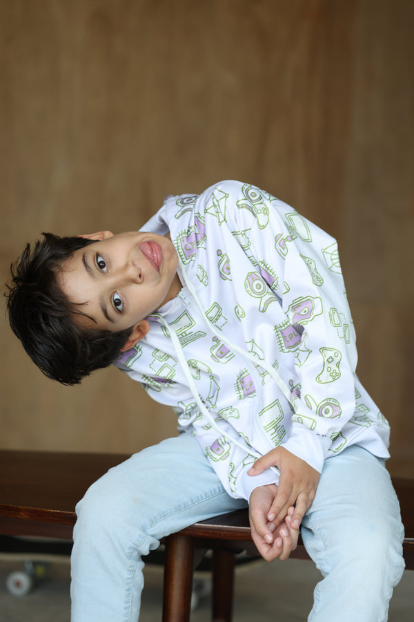 Tech Flow Zip Hoodie Multicolor - Tech Hoodie for Boys