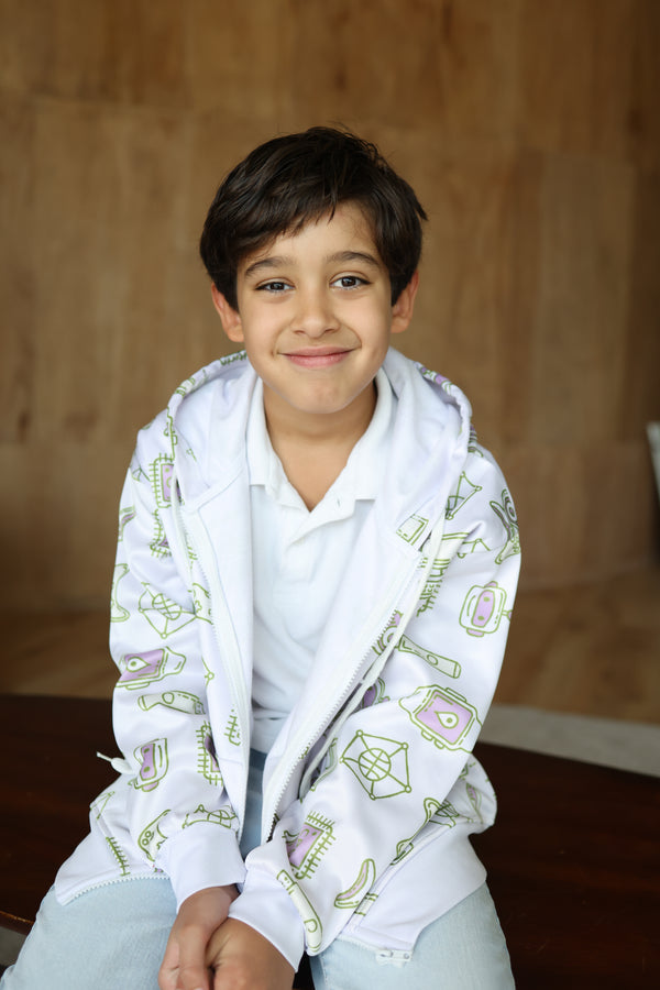 Tech Flow Zip Hoodie Multicolor - Tech Hoodie for Boys