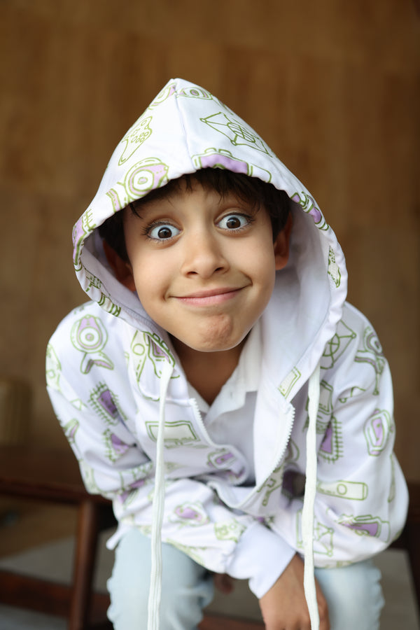 Tech Flow Zip Hoodie Multicolor - Tech Hoodie for Boys