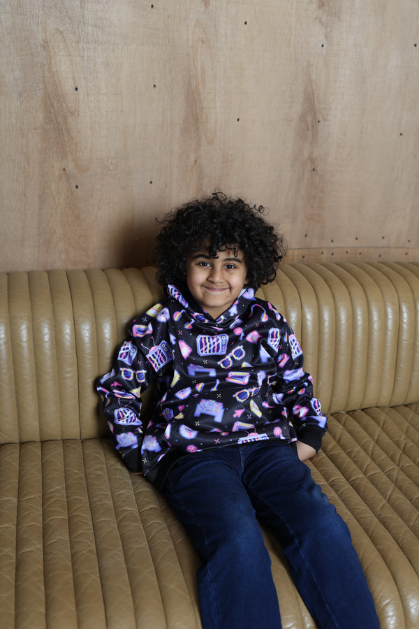 Memphis Retro Rush Hoodie - Retro Gaming Hoodie for Boys