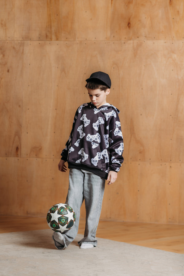 Memphis Player One Hoodie Black - Gaming Hoodie for Boys