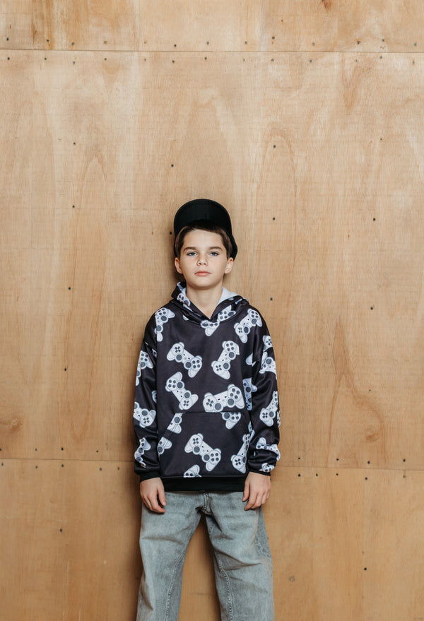 Memphis Player One Hoodie Black - Gaming Hoodie for Boys