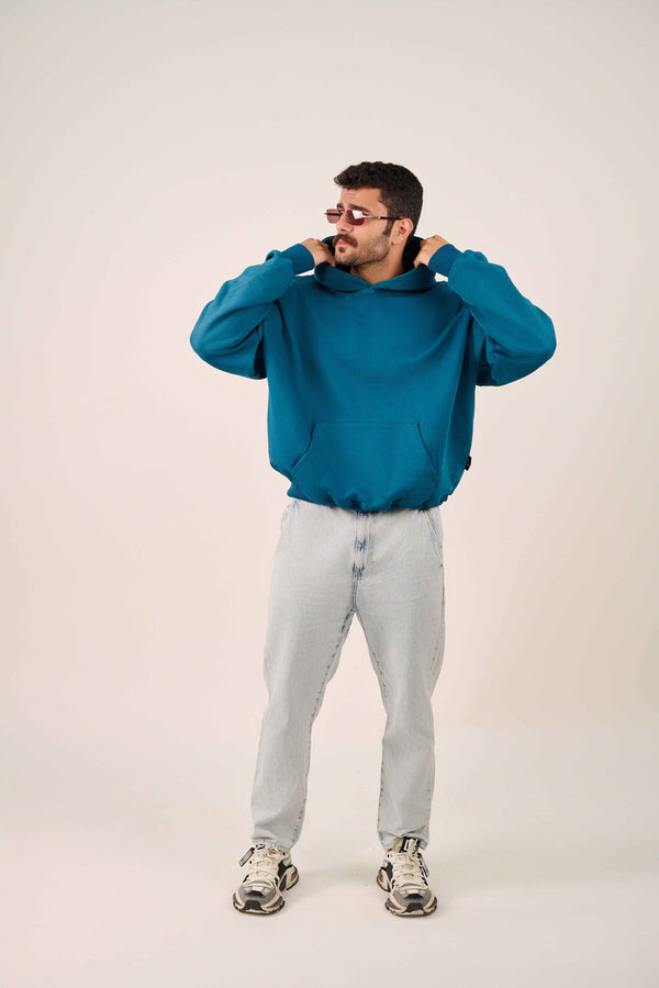 MULU Classic Oversized Hoodie - Teal Blue