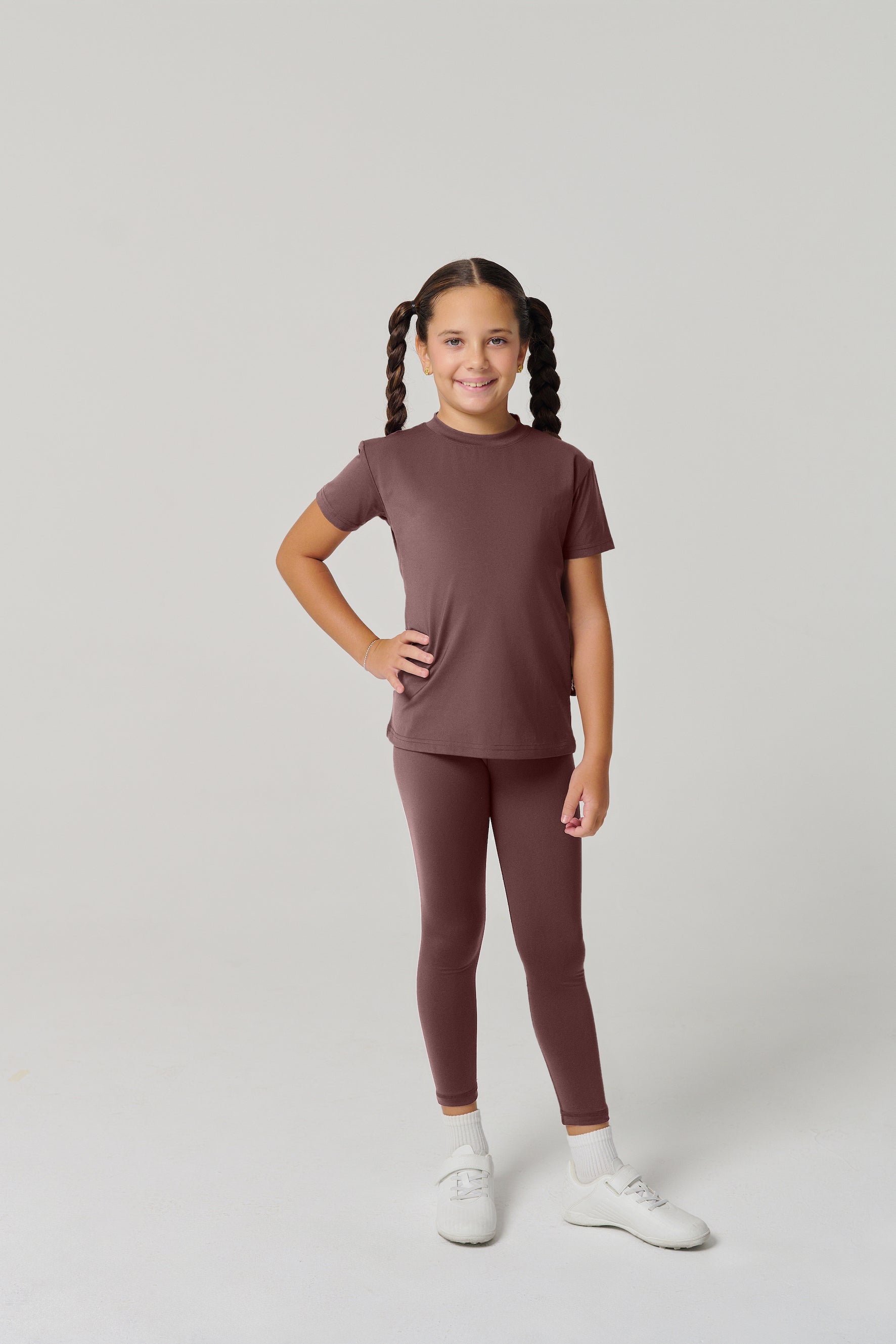 MULU Classic Unisex Kids DryFit T-shirt - Brown