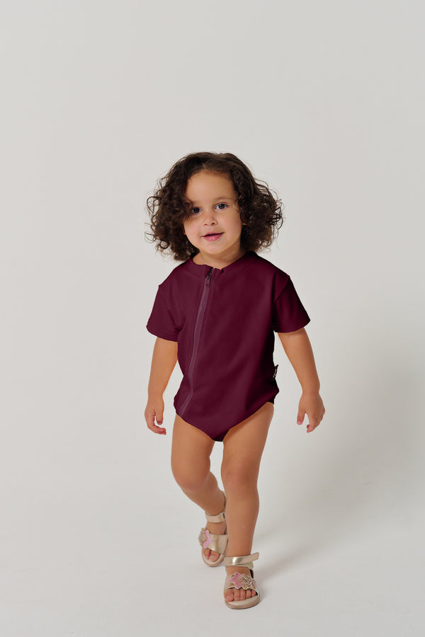MULU Classic Unisex Baby Romper - Maroon