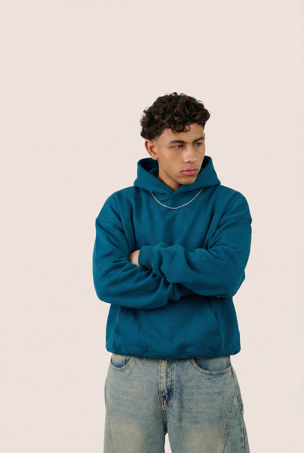 MULU Kids Classic Oversized Hoodie - Teal Blue
