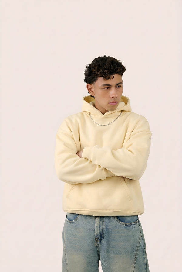 MULU Kids Classic Oversized Hoodie - Eggshell Yellow