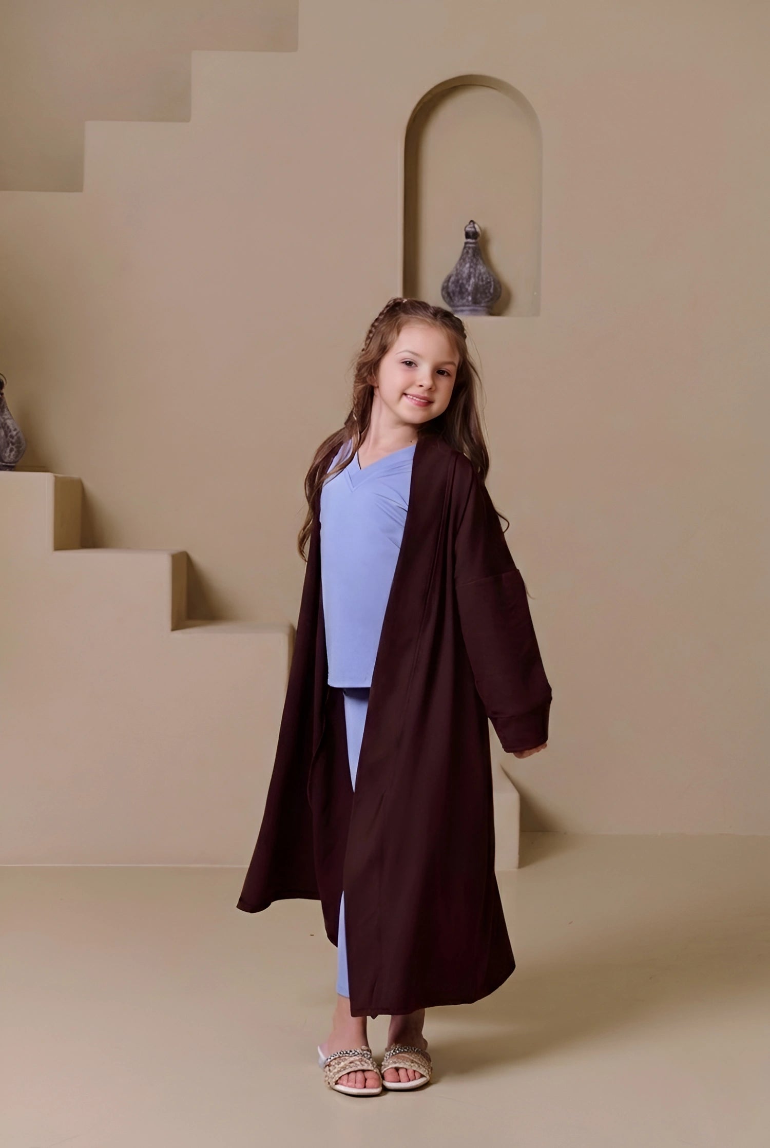 MULU Classic Kids Abaya - Brown