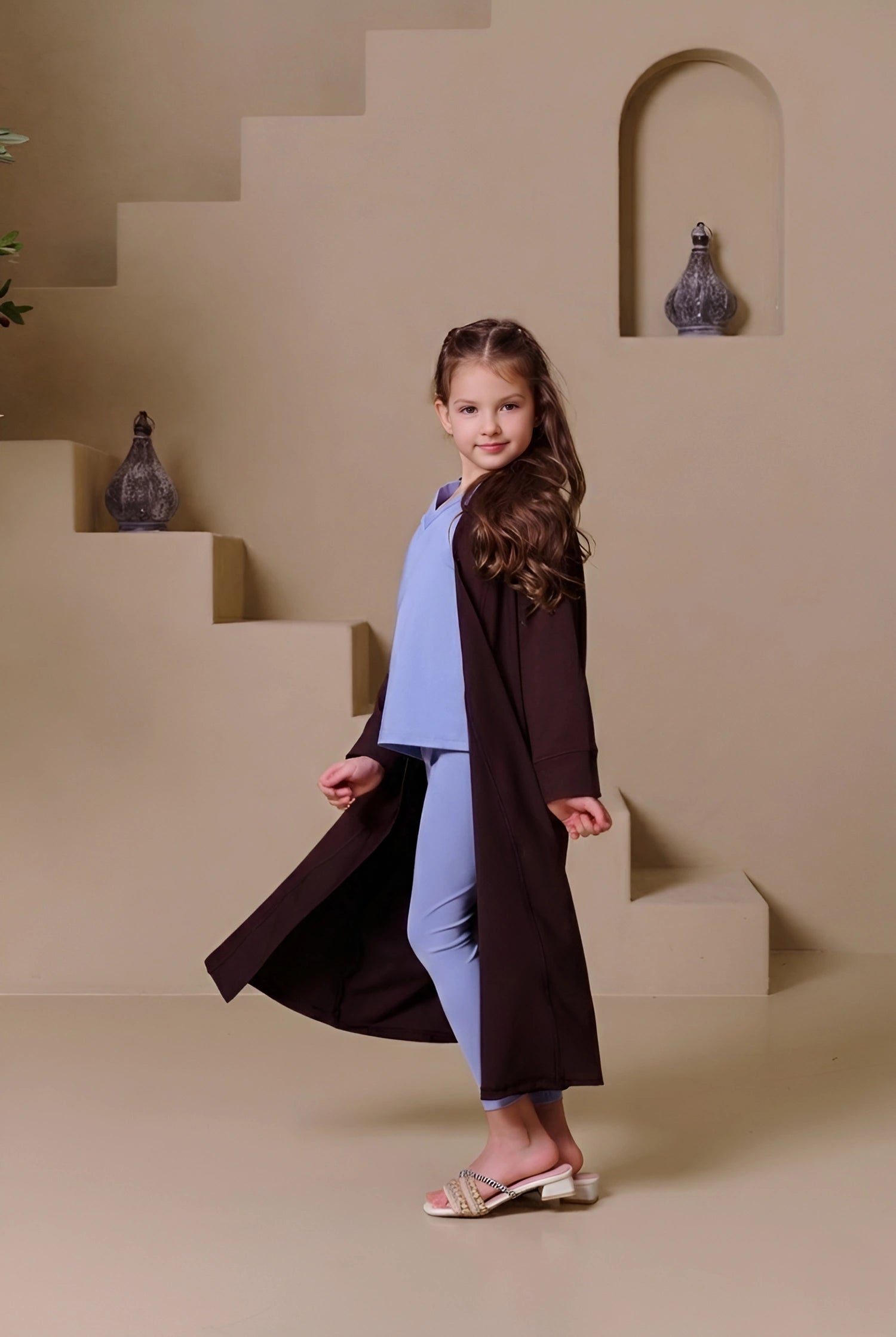 MULU Classic Kids Abaya - Brown