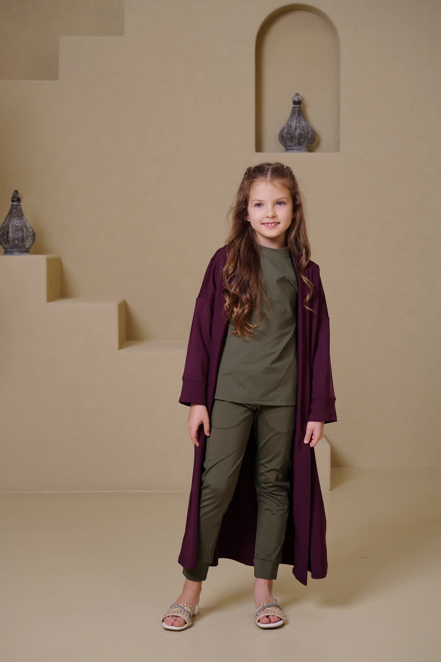 MULU Classic Kids Abaya - Maroon