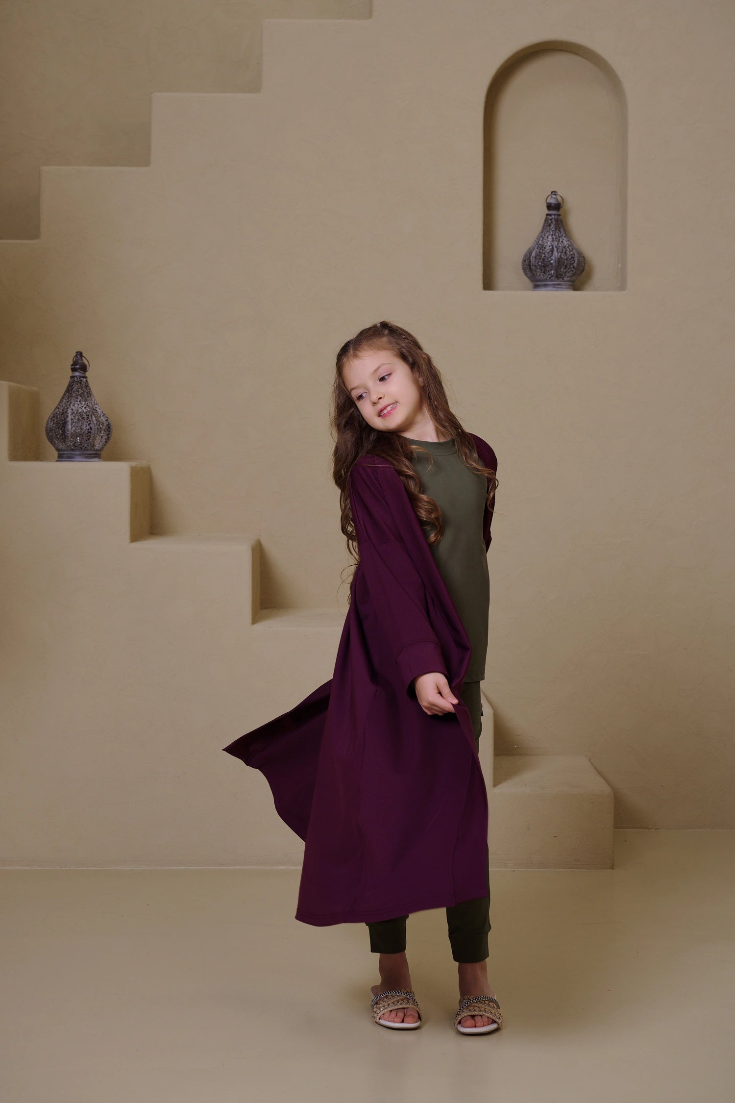 MULU Classic Kids Abaya - Maroon