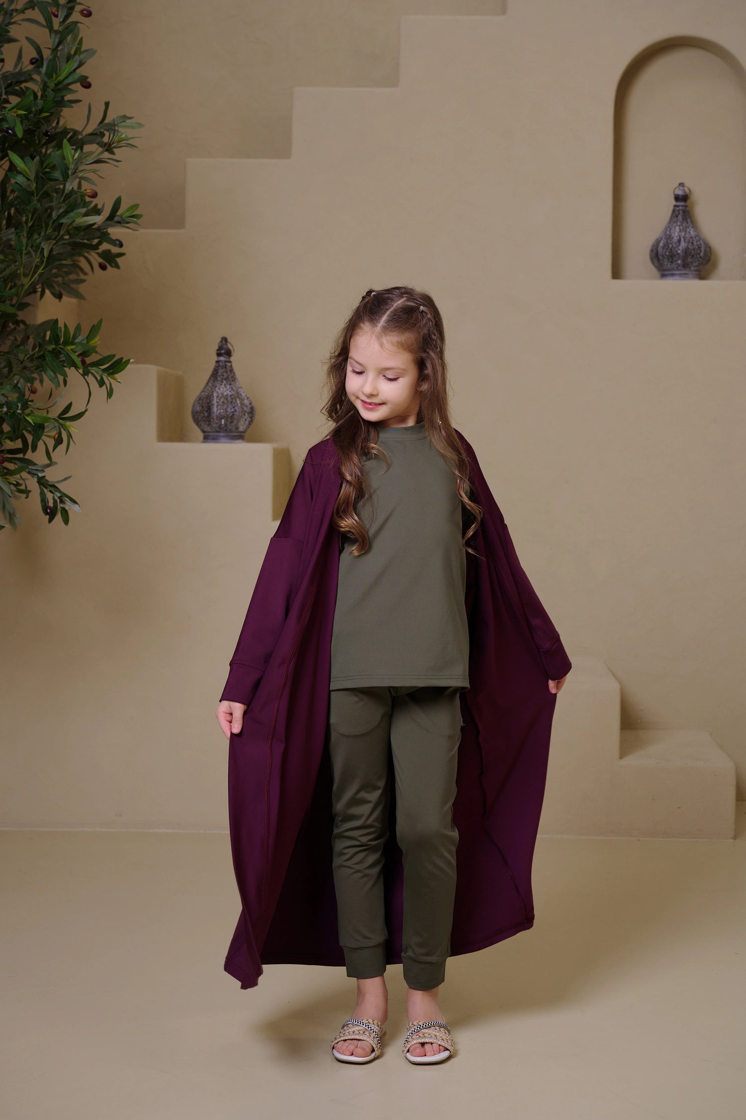 MULU Classic Kids Abaya - Maroon