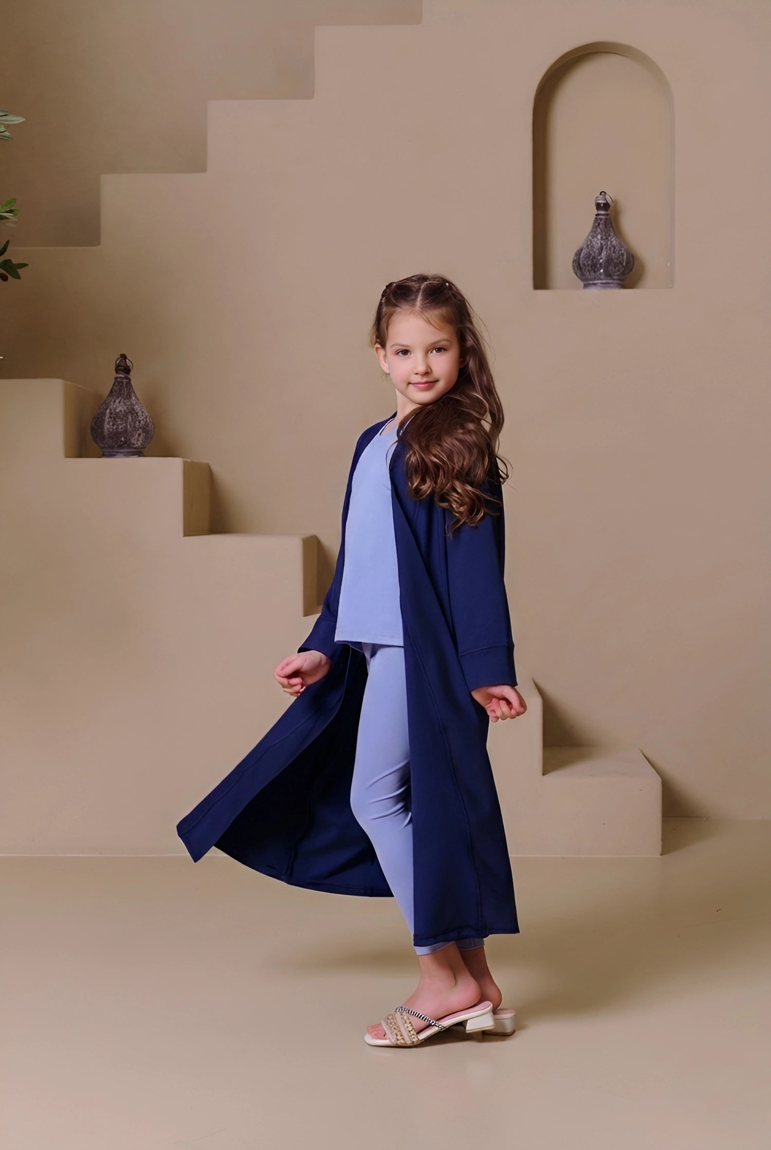 MULU Classic Kids Abaya - Navy Blue