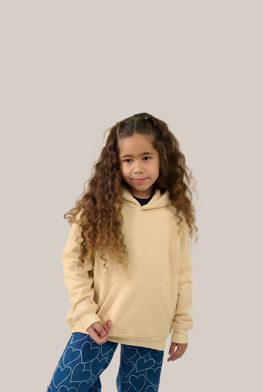 MULU Kids Classic Oversized Hoodie - Eggshell Yellow