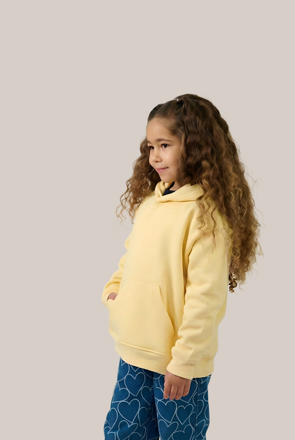 MULU Kids Classic Oversized Hoodie - Eggshell Yellow
