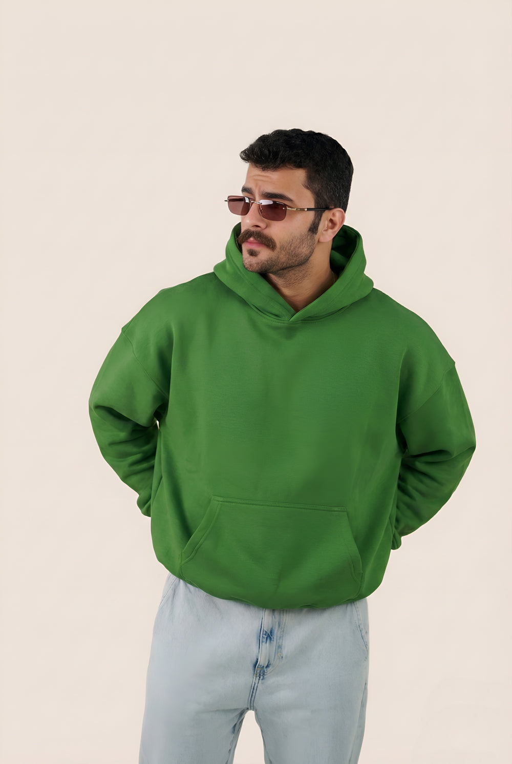 MULU Classic Oversized Hoodie in fleece - Green
