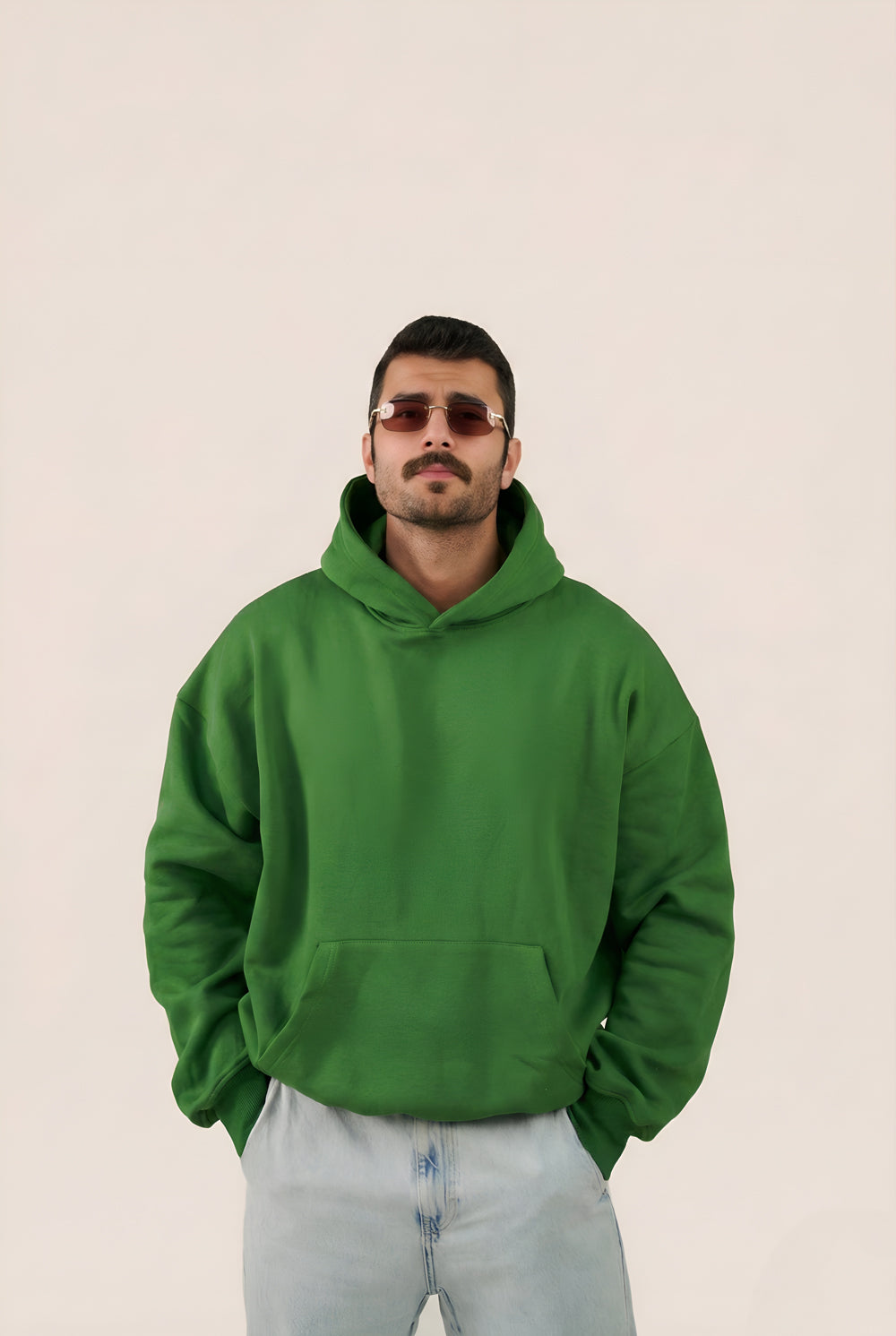 MULU Classic Oversized Hoodie in fleece - Green
