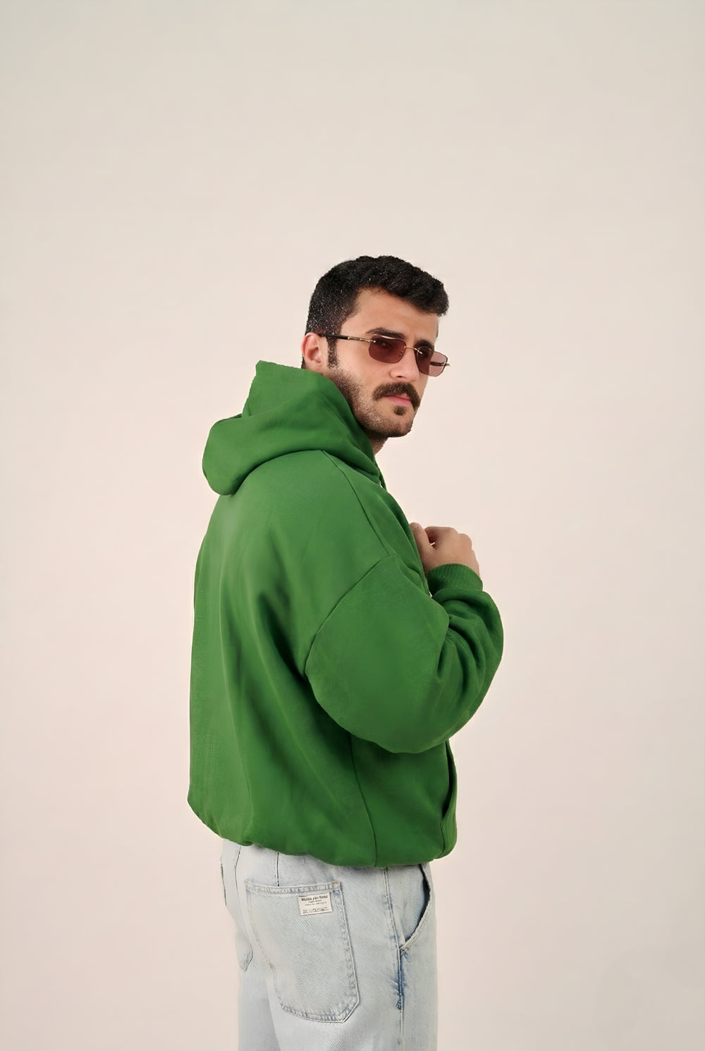 MULU Classic Oversized Hoodie in fleece - Green