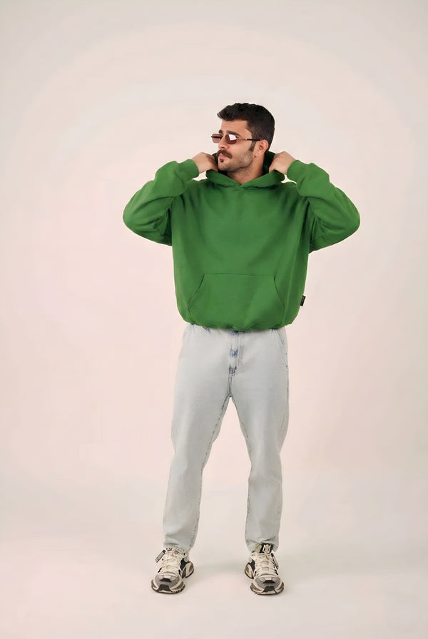 MULU Classic Oversized Hoodie in fleece - Green