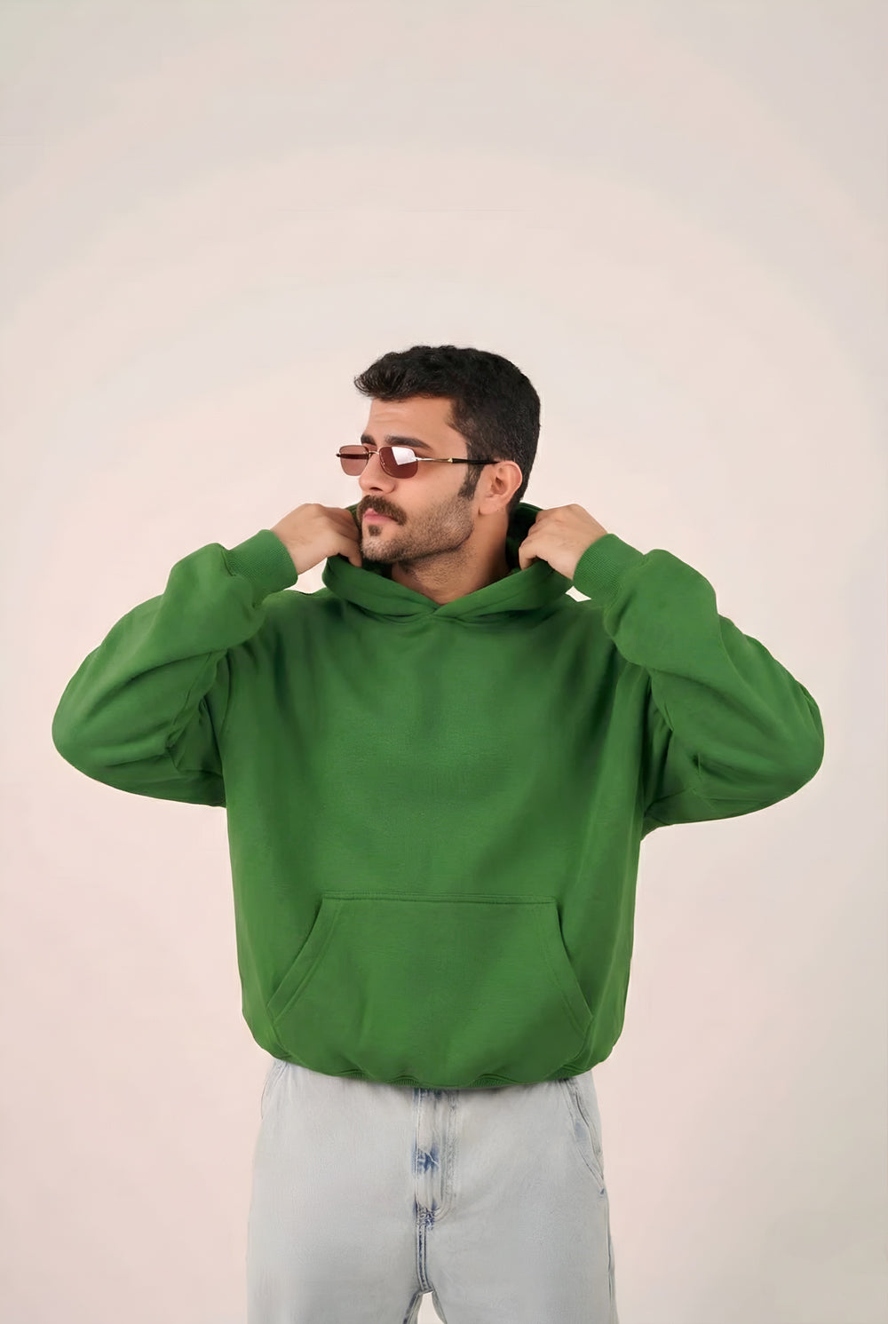 MULU Classic Oversized Hoodie in fleece - Green