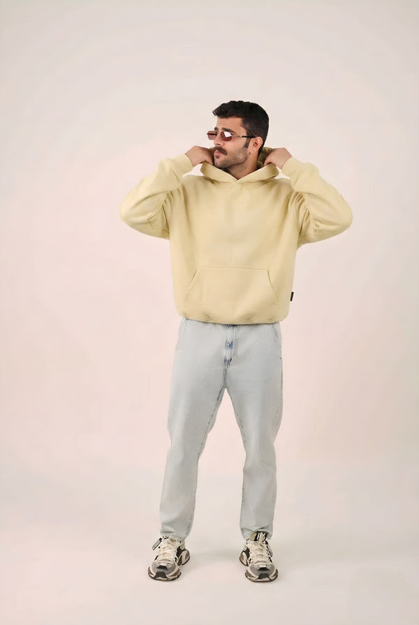 MULU Classic Oversized Hoodie - Eggshell Yellow
