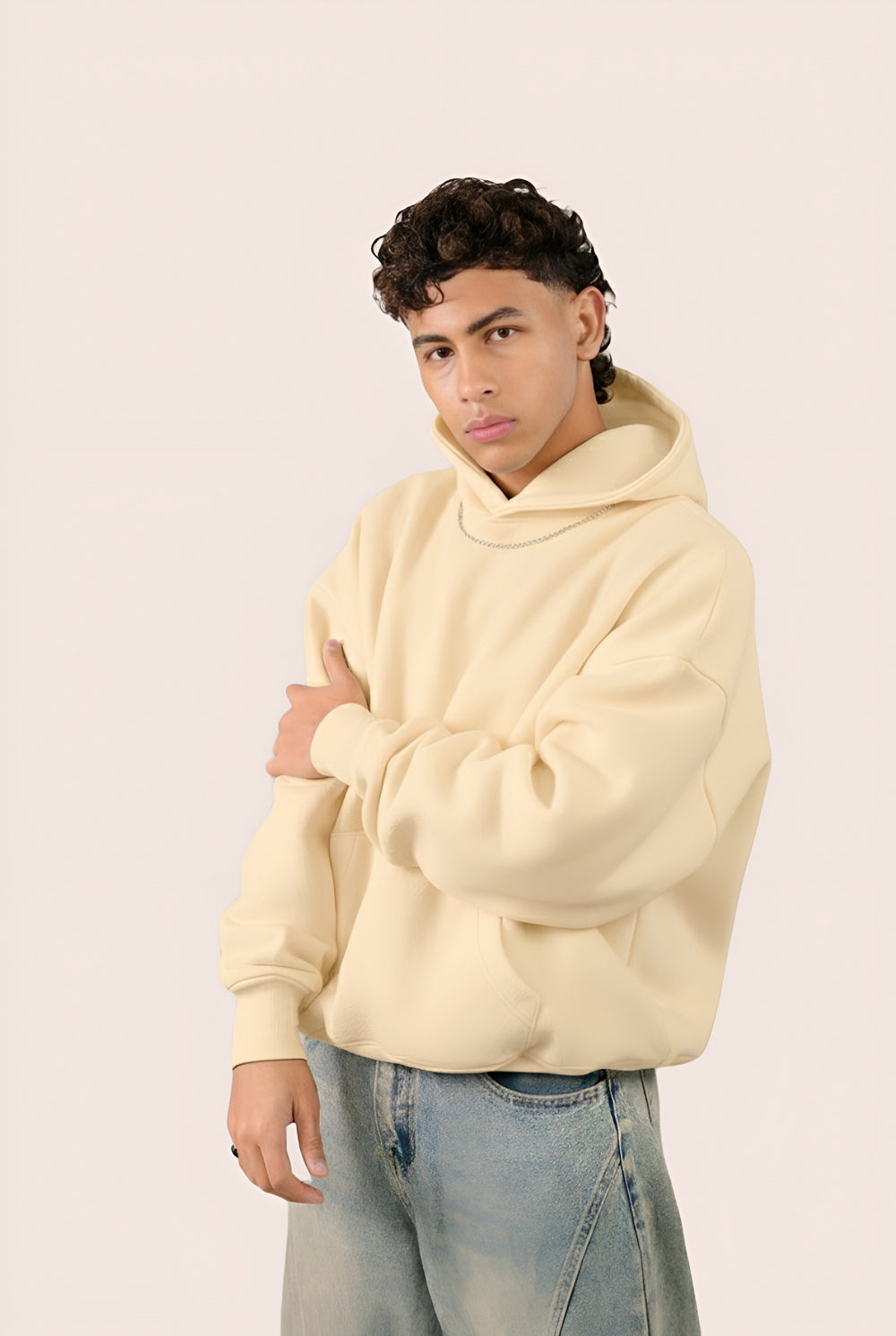 MULU Kids Classic Oversized Hoodie - Eggshell Yellow