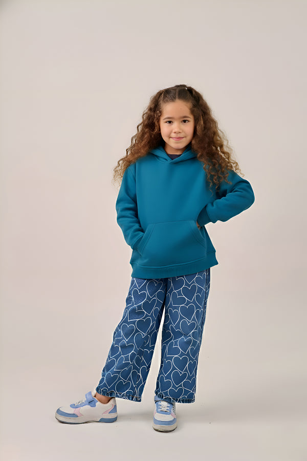 MULU Kids Classic Oversized Hoodie - Teal Blue