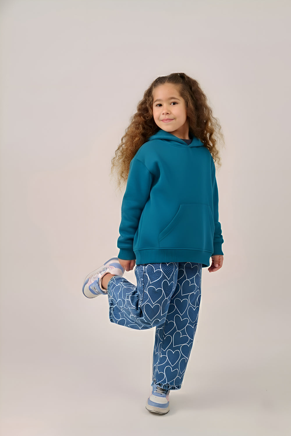 MULU Kids Classic Oversized Hoodie - Teal Blue