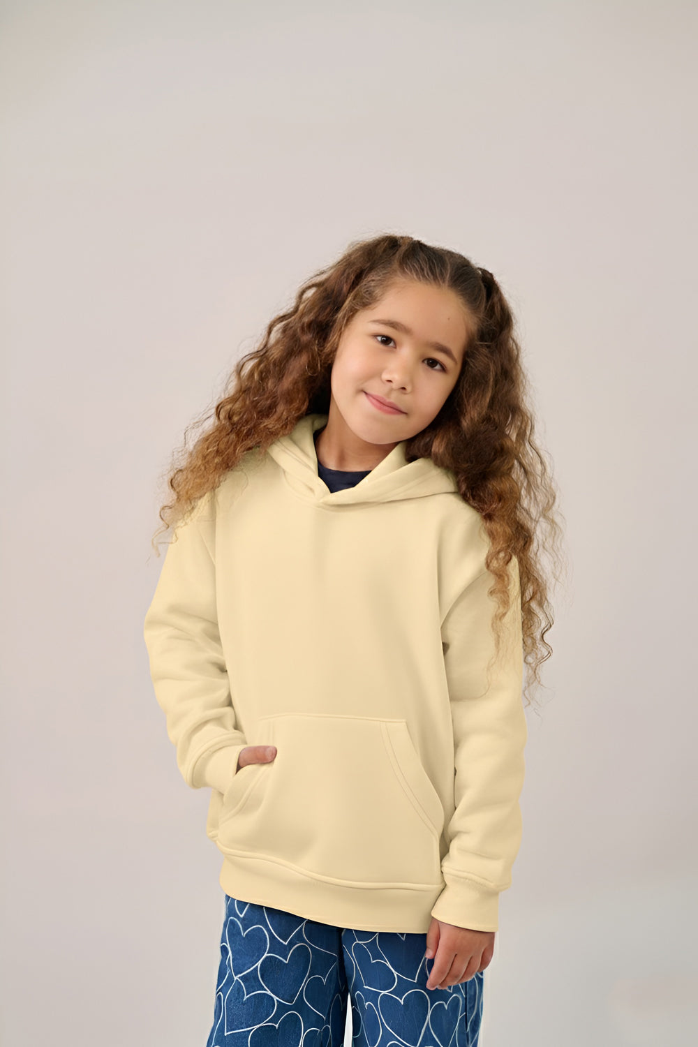 MULU Kids Classic Oversized Hoodie - Eggshell Yellow