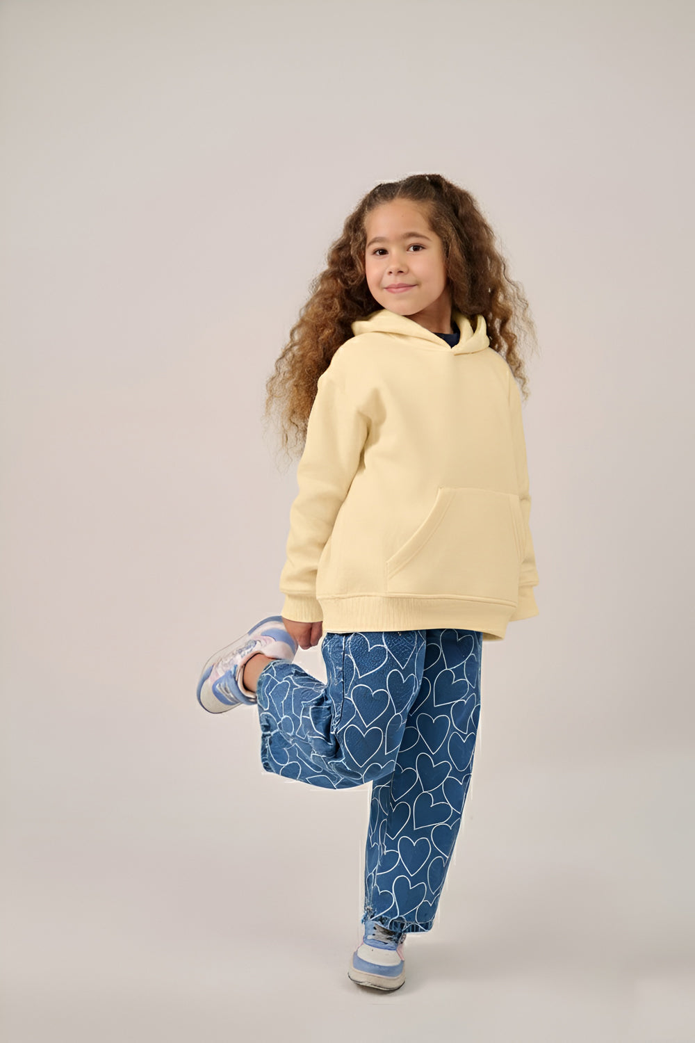 MULU Kids Classic Oversized Hoodie - Eggshell Yellow