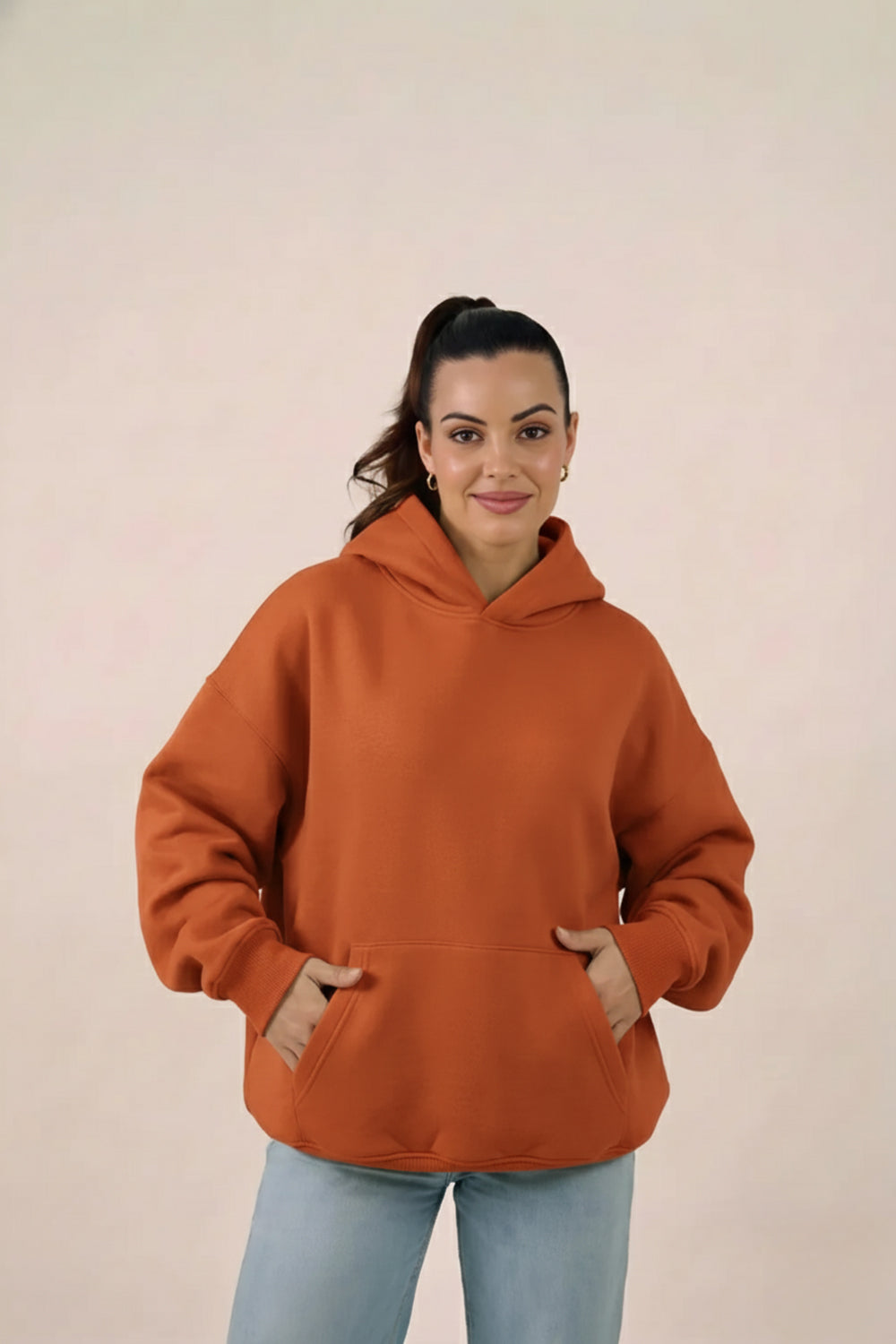 MULU Classic Oversized Hoodie - Rust Orange