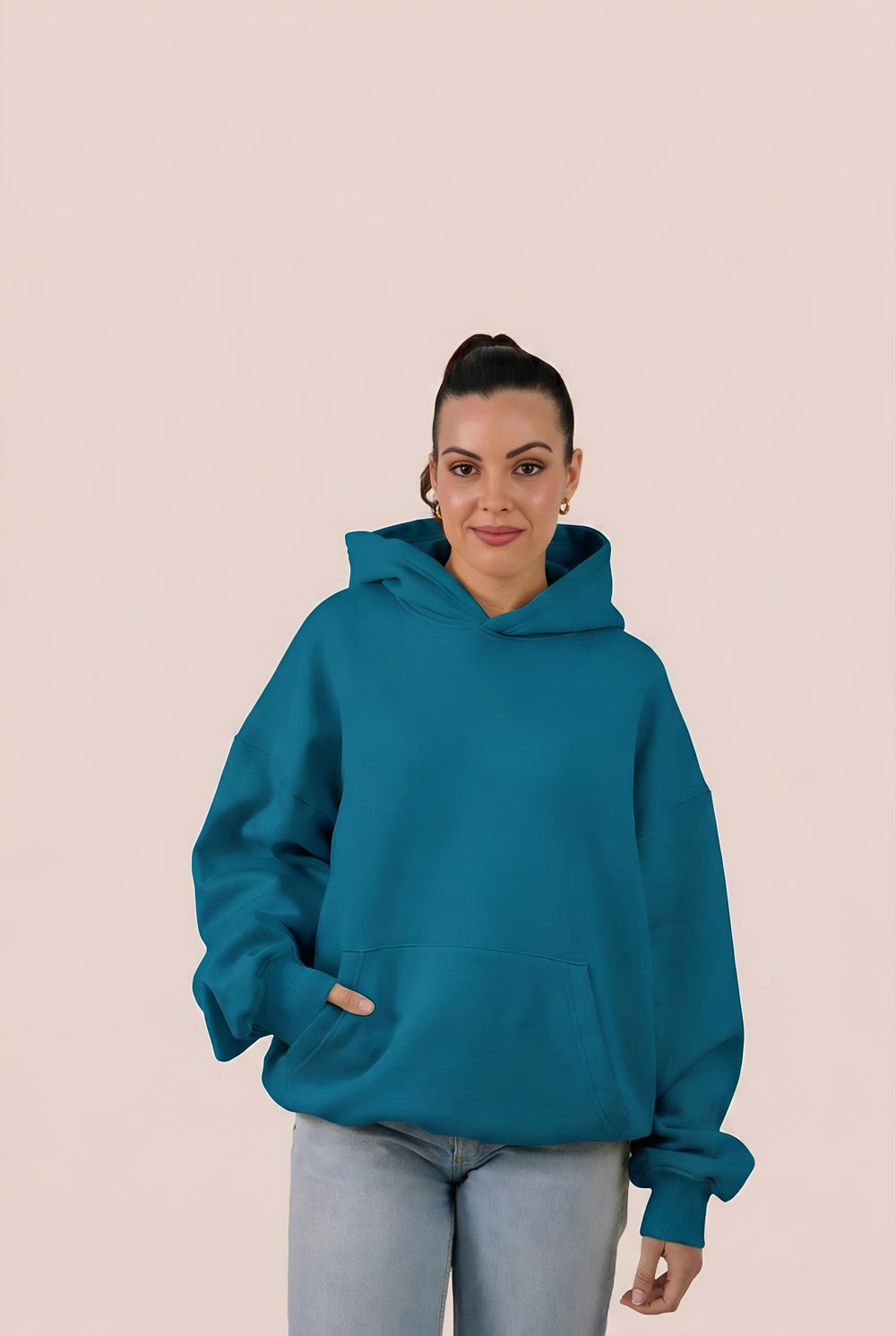 MULU Classic Oversized Hoodie - Teal Blue