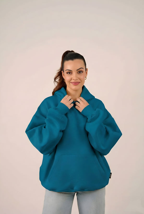 MULU Classic Oversized Hoodie - Teal Blue